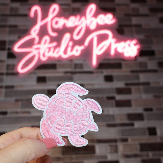 Pink Sea Turtle - Embroidered Patch