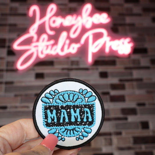 Mama Turquoise & Black - Embroidered Patch