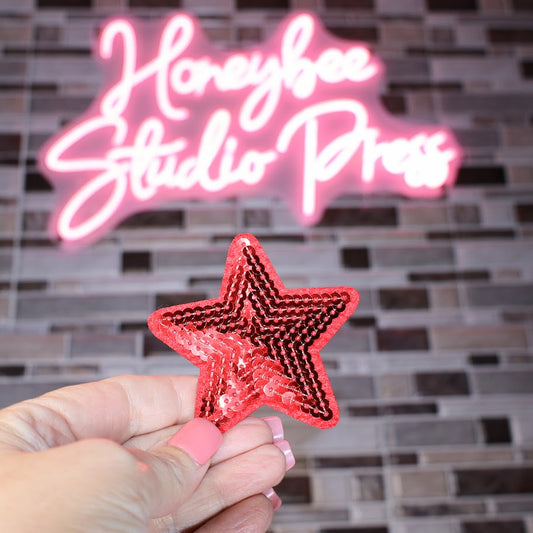 Sequin Red Star - Embroidered Patch