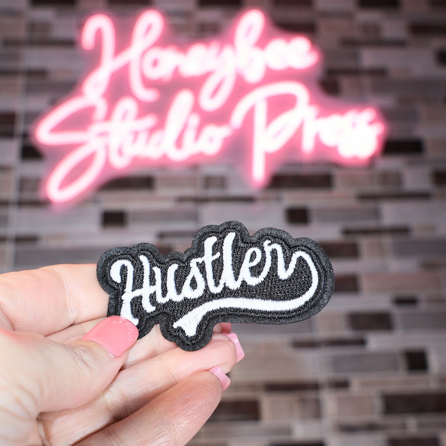 Hustler White - Embroidered Patch