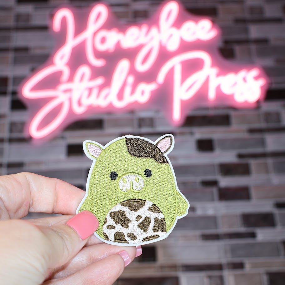 Squishmallow Green Cow - Embroidered Patch