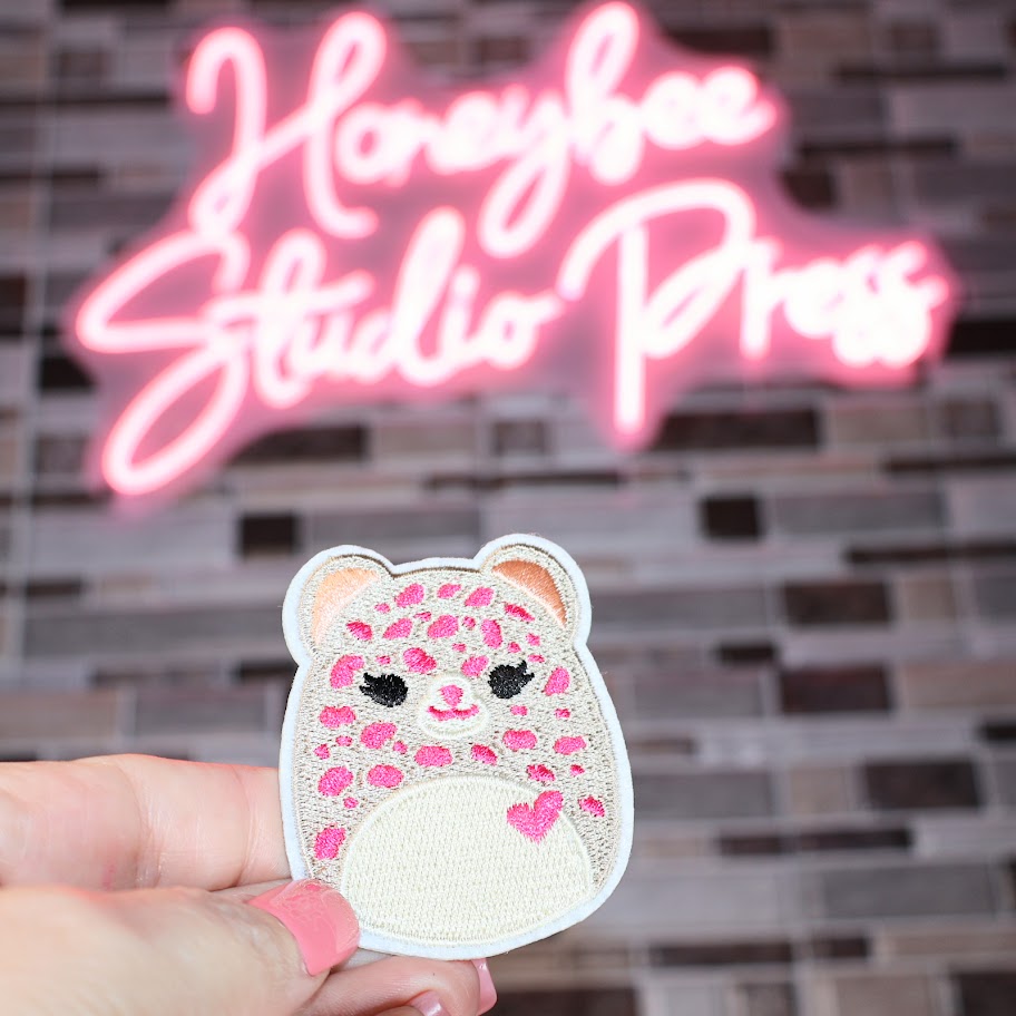 Squishmallow Pink Spotted Leopard - Embroidered Patch