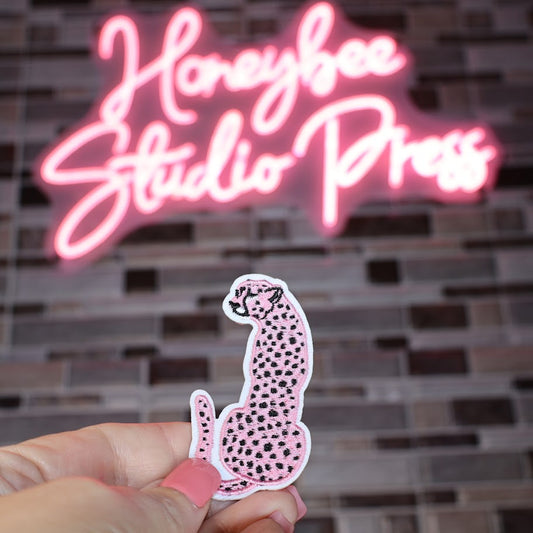 Pink Cheetah - Embroidered Patch