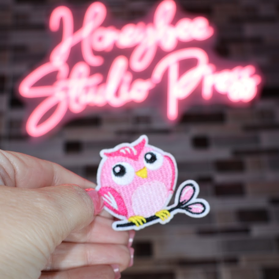 Pink Owl - Embroidered Patch