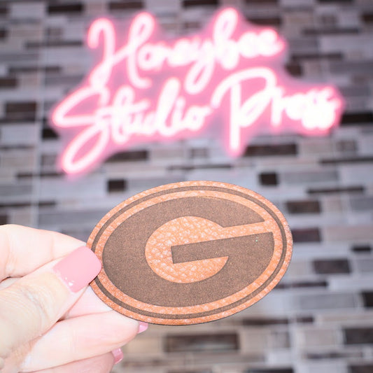 UGA 3.25" x 2.25" G Leather Patch