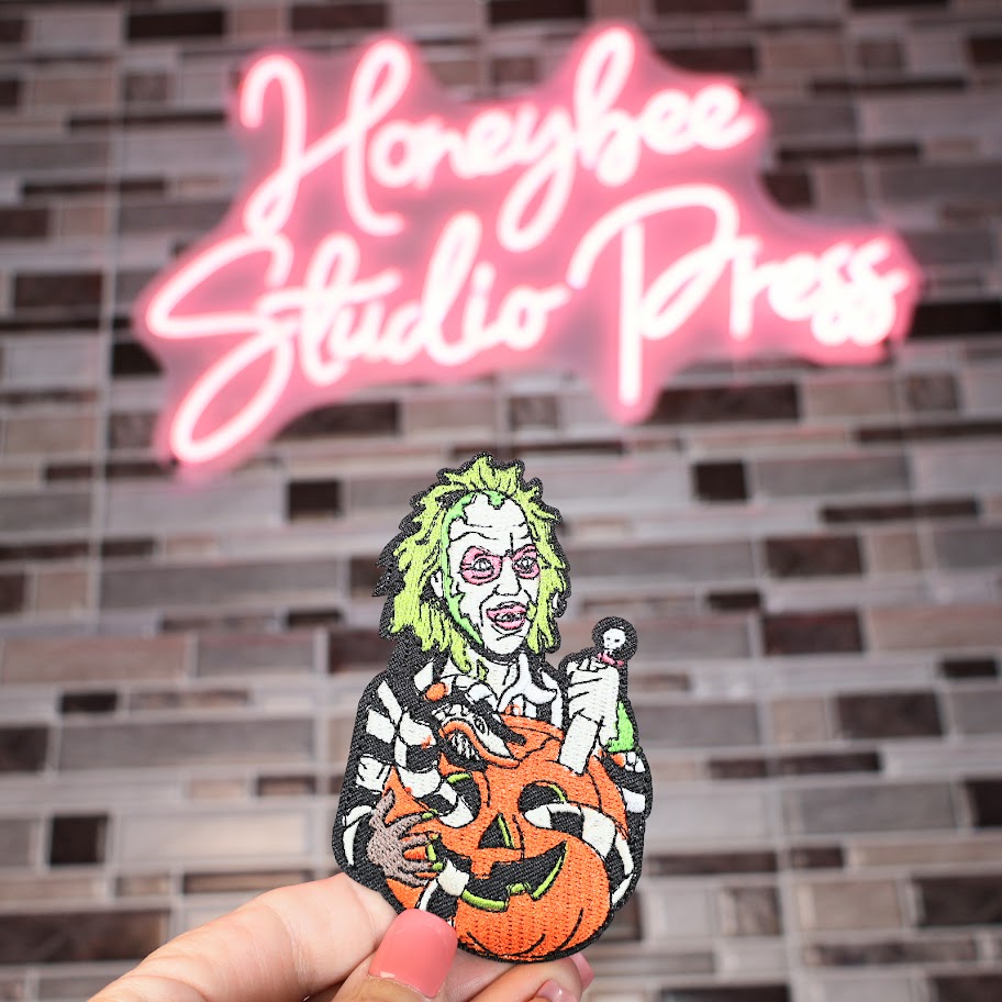 Beetle Juice Pumpkin - Embroidered Patch