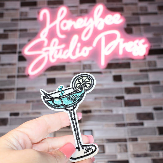 Martini Glass - Embroidered Patch