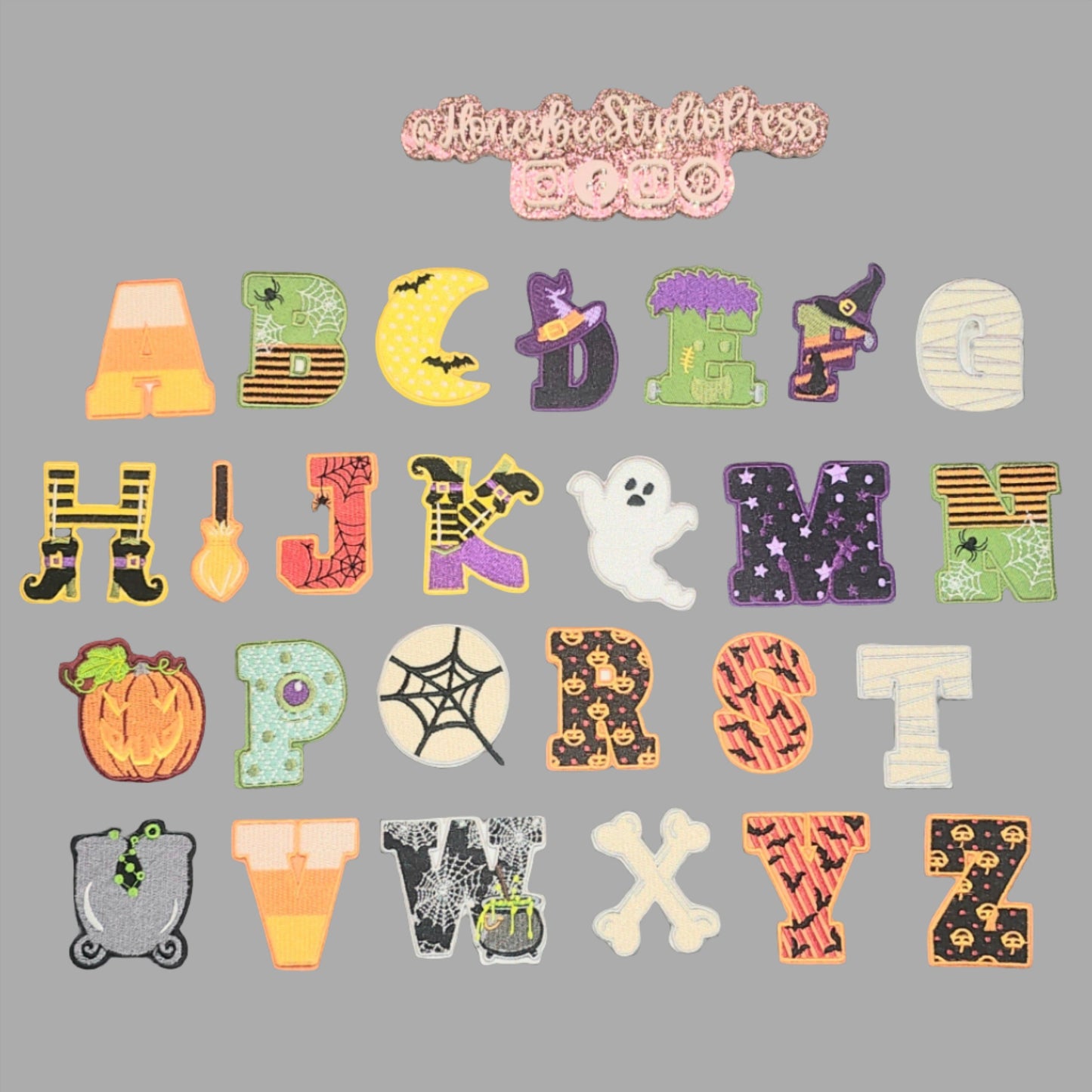 Halloween Themed Alphabet Individual - Embroidered Patch