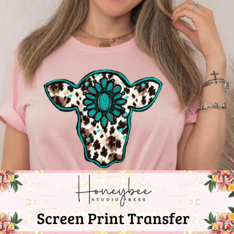 Boho Cow - Full Color Screen Print