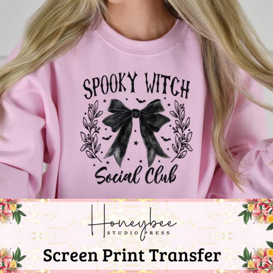 Spooky Witch Social Club - Single Color Screen Print