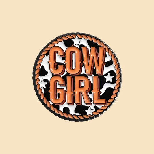 Cow Girl - Enamel Pin / Brooch