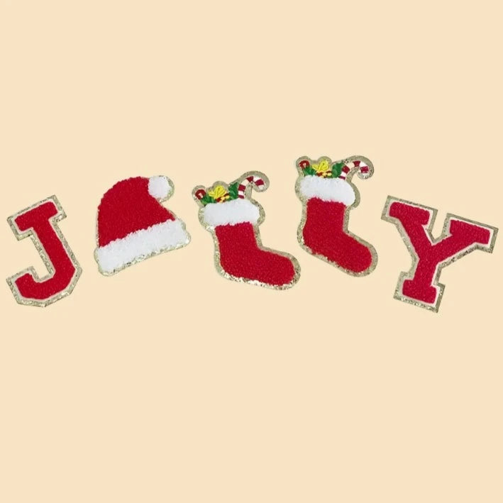 Jolly 5 Piece Set - Chenille & Glitter Patches