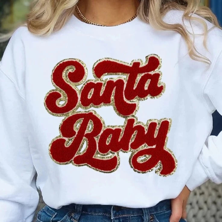 Santa Baby Red Chenille Patch - Youth