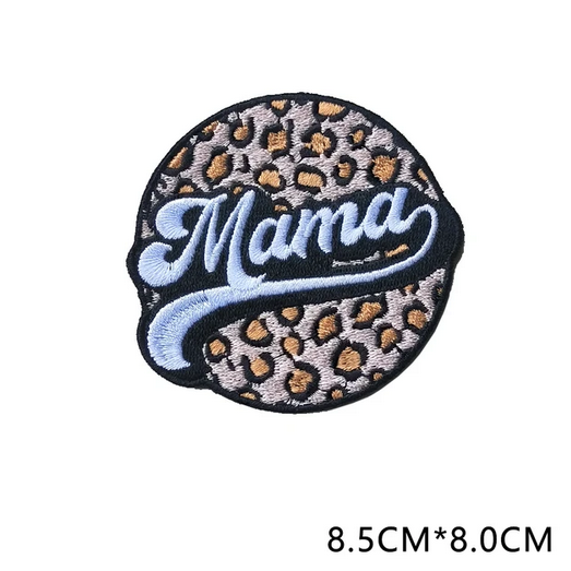 Mama with Leopard Print - Embroidered Patch