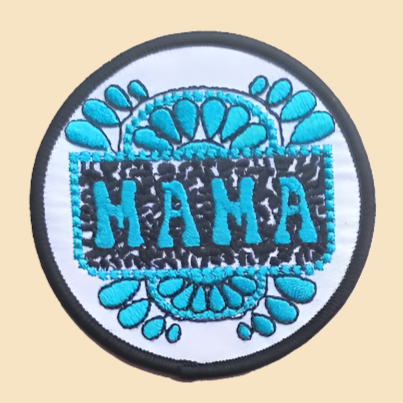 Mama Turquoise & Black - Embroidered Patch