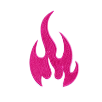 Pink Flames - Embroidered Patch