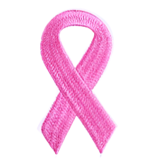 Breast Cancer Awareness Ribbon Pink and White - Embroidered Patch