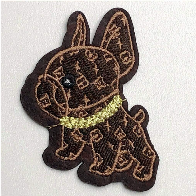 French Bulldog LV Logo - Embroidered Patch