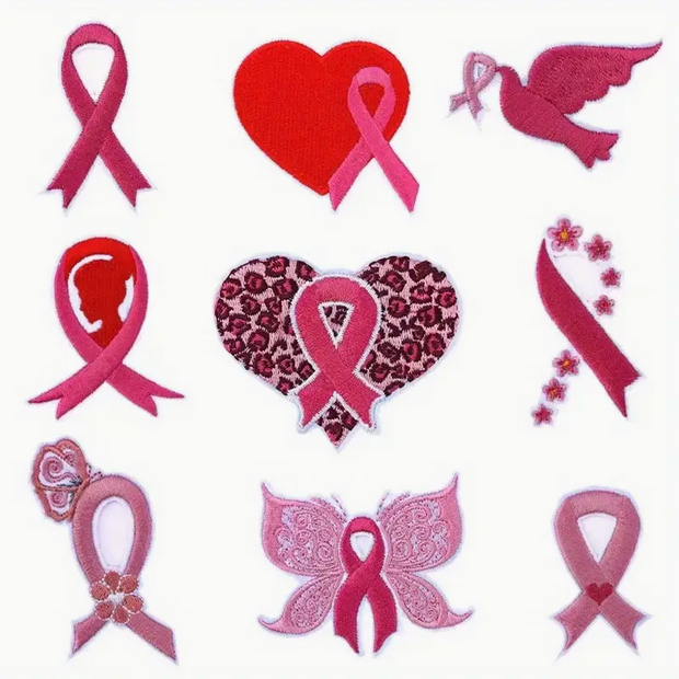 Breast Cancer Awareness 9pc Set - Embroidered Patch