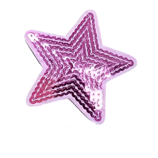 Sequin Pink Star - Embroidered Patch