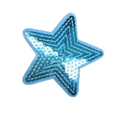 Sequin Teal Blue Star - Embroidered Patch