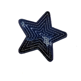 Sequin Navy Blue Star - Embroidered Patch