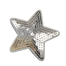 Sequin Silver Star - Embroidered Patch