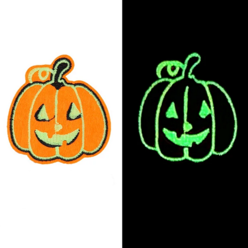 Glow In The Dark Pumpkin - Embroidered Patch 3M