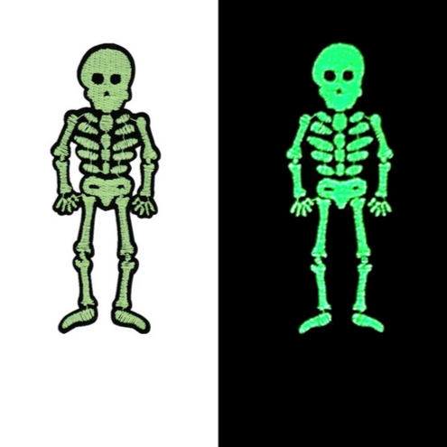 Glow In The Dark Skeleton - Embroidered Patch 3M