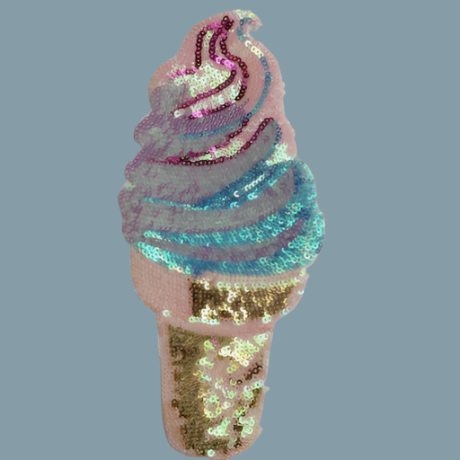 Ice Cream Cone - Sequin Patch