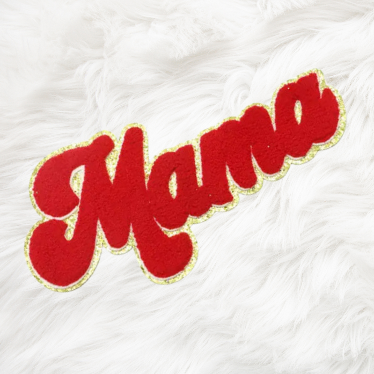 Mama Dark Red Chenille Patch