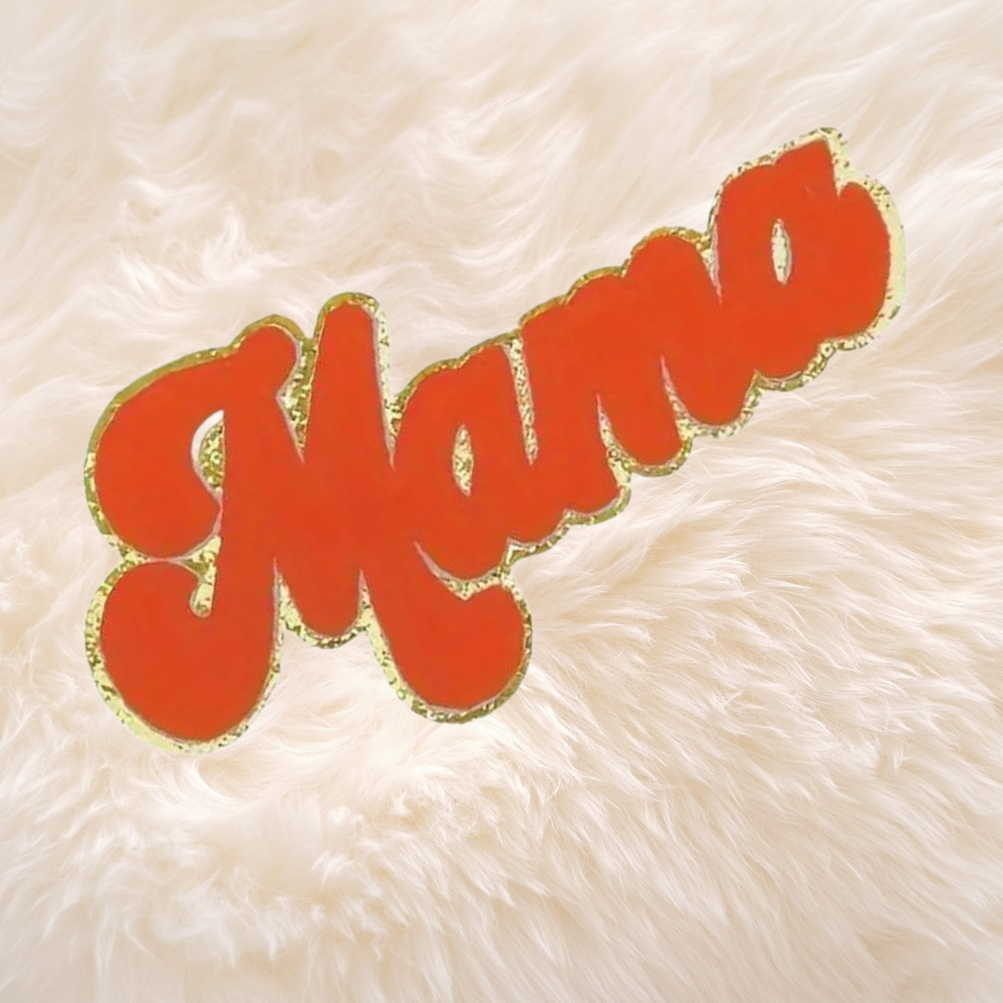 Mama Orange Chenille Patch