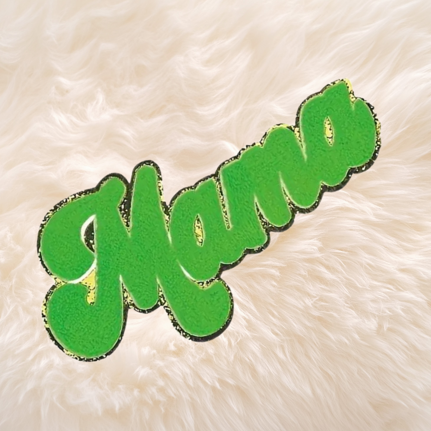 Mama Green Chenille Patch