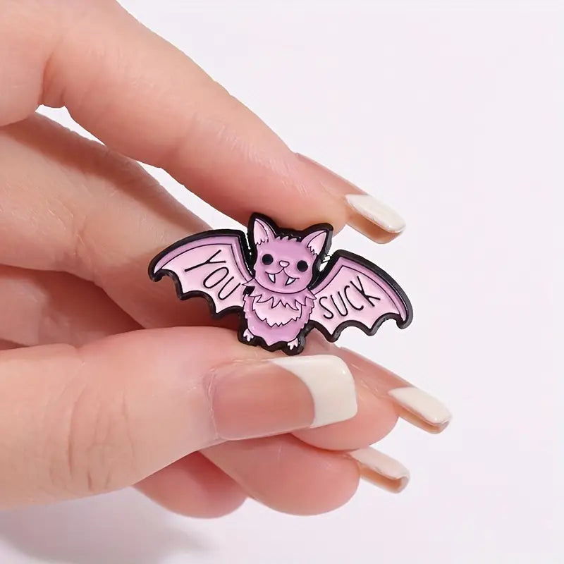 Pink Bat You Suck - Enamel Pin / Brooch