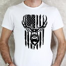 American Flag Deer - Single Color Screen Print